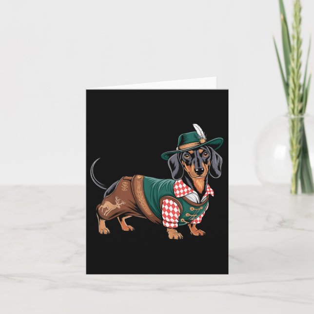 Tarjeta Perro alemán Dachshund Bavarian Weiner Sausage _7 (Anverso)