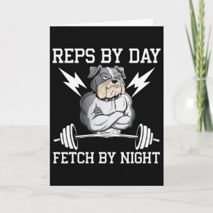 Tarjeta Perro Amante Bodybuilder Ropa De Gimnasio Fitness