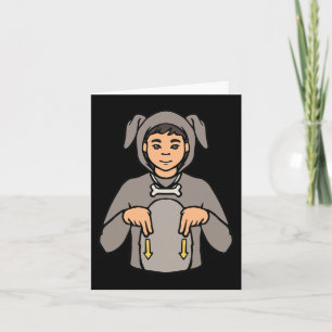 Tarjeta Perro Animal ASL Gestos De Mano Sordera Pérdida de