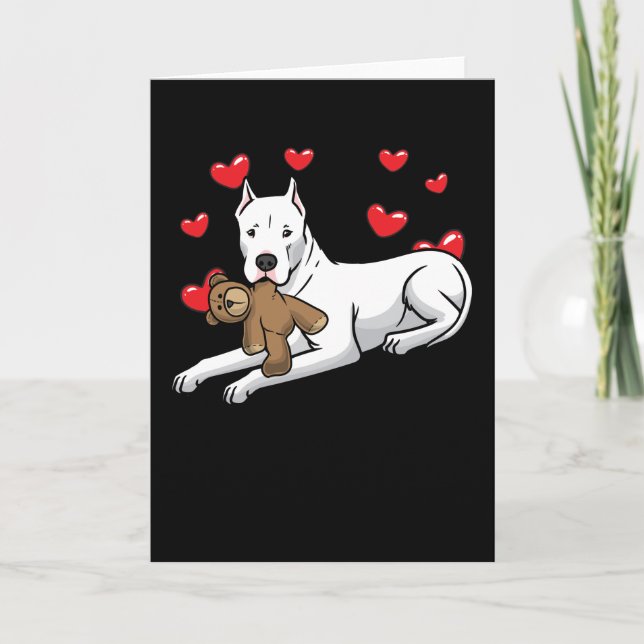 Tarjeta Perro Argentino Con Animales Y Corazones Pintados (Anverso)