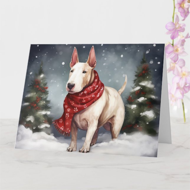 Tarjeta Perro asqueroso en Navidades de nieve (Orquídea)
