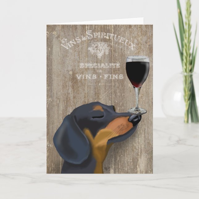 Tarjeta Perro Au Vin Dachshund (Anverso)