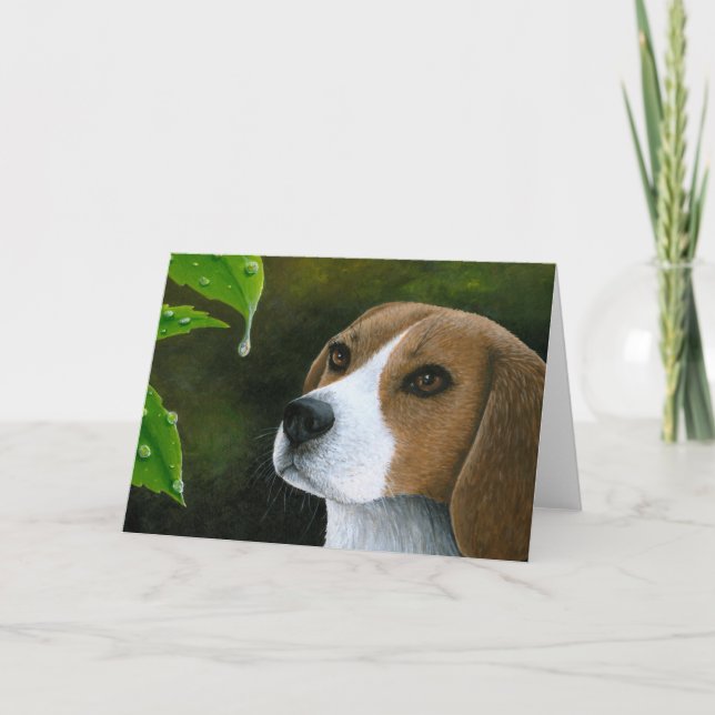 Tarjeta Perro Beagle 116 Verde (Anverso)