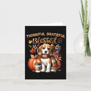 Tarjeta Perro Beagle Agradecido Bendito Feliz Otoño Y'