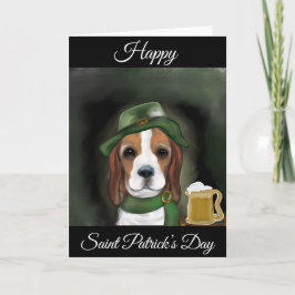 Tarjeta Perro Beagle de San Patricio