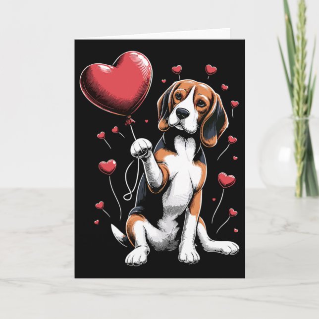Tarjeta Perro Beagle Día de San Valentín Dueño de Perro Be (Anverso)