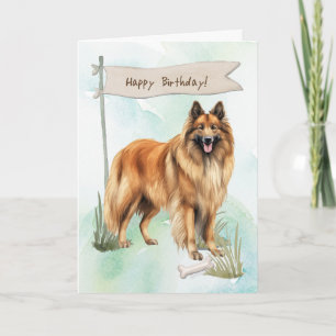 Tarjeta Perro belga Tervuren al aire libre bajo Rótulo de