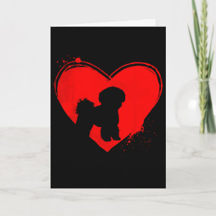 Tarjeta Perro Bichon Frise Corazón Forma San Valentín Aman