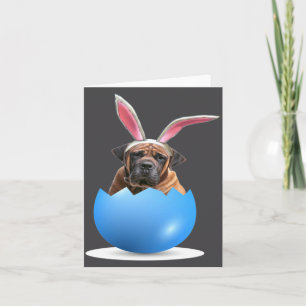 Tarjeta Perro Boerboel Conejo de Pascua Huevo de Colores C