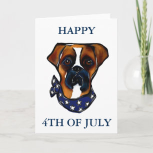 Tarjeta Perro Boxer 4 de Julio