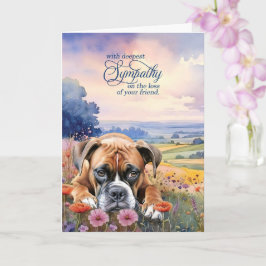 Tarjeta Perro Boxer con Flores Silvestres Pésame por Masco