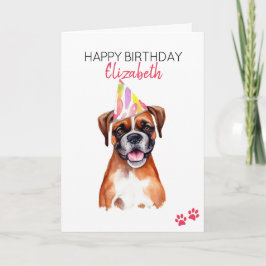 Tarjeta Perro Boxer Cumpleaños Feliz Personalizado 