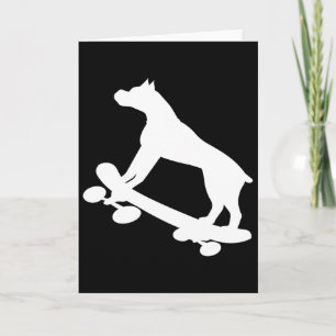 Tarjeta Perro Boxer Divertido Patinando en Monopatín Patin