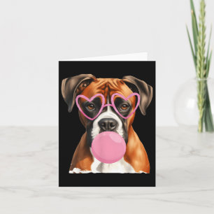 Tarjeta Perro Boxer Soplando Chicle Día de San Valentín