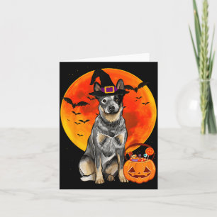 Tarjeta Perro Boyero Australiano Calabaza de Halloween