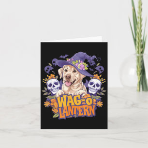 Tarjeta Perro brujo Retriever dorado Wag-O-Lantern Hallowe