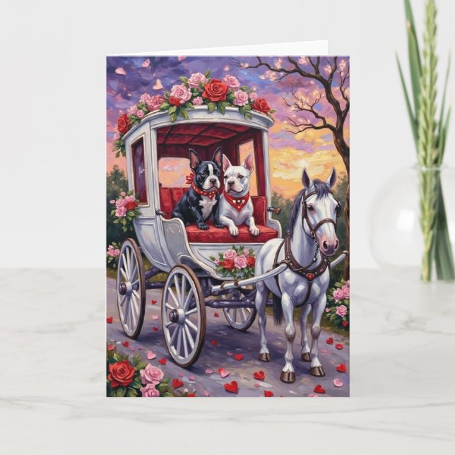 Tarjeta Perro Bull Terrier Día de San Valentín (Anverso)