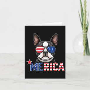 Tarjeta Perro bulldog francés americano bandera de Estados