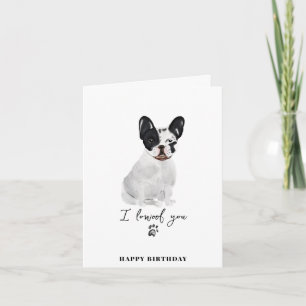 Tarjeta Perro Bulldog Francés Negro Cumpleaños Patas Cacho