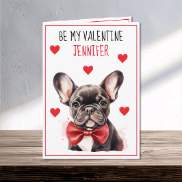 Tarjeta Perro Bulldog francés que te quiero Valentine