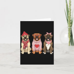 Tarjeta Perro Bullmastiff lindo del día de San Valentín