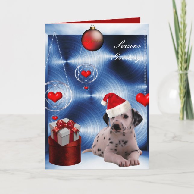 Tarjeta Perro Cachorro Dálmata Navidad (Anverso)