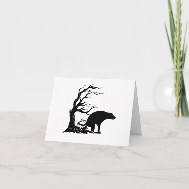 Tarjeta Perro cagando Halloween aterrador (Anverso)