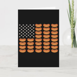 Tarjeta Perro Caliente Bandera Americana 4 De Julio Patrió