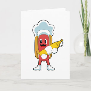 Tarjeta Perro caliente con mostaza