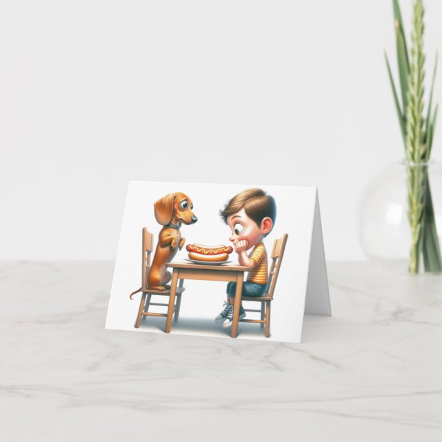 Tarjeta Perro caliente de Wiener descargable (Anverso)