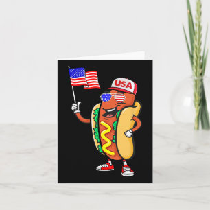 Tarjeta Perro Caliente Patriótico Bandera Americana Usa Di