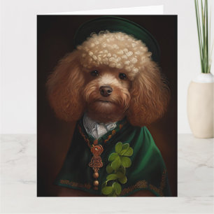 Tarjeta Perro Caniche con Ropa del Día de San Patricio