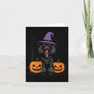 Tarjeta Perro Caniche Estándar Negro Embrujado de Hallowee
