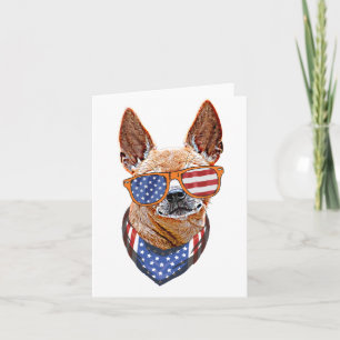 Tarjeta Perro Chihuahua Independencia Estadounidense 4 de 