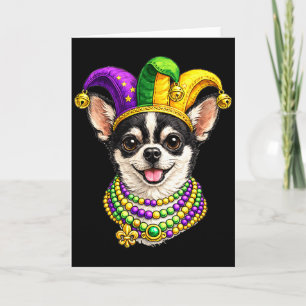 Tarjeta Perro Chihuahua, Mardi Gras