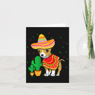 Tarjeta Perro Chihuahua Mexicano Sombrero Cinco De Mayo Fi