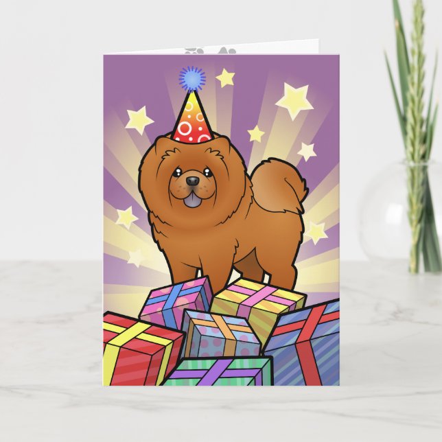 Tarjeta Perro chino de perro chino del cumpleaños (Anverso)