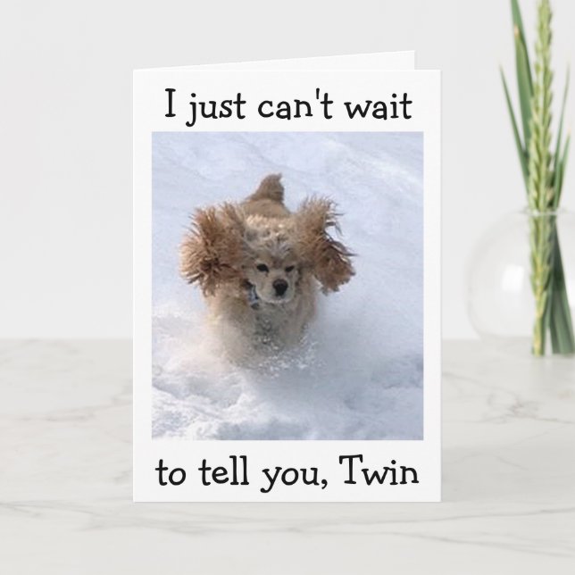 TARJETA **PERRO COMEDIC SNOWBOUND** PARA EL CUMPLEAÑOS DE  (Anverso)