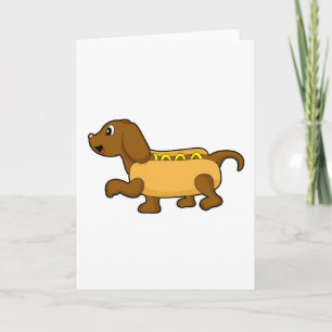 Tarjeta Perro como Hotdog