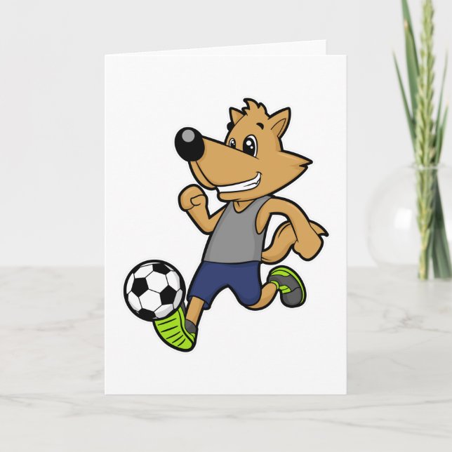 Tarjeta Perro como jugador de fútbol en el fútbol (Anverso)