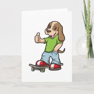 Tarjeta Perro como patinador con monopatín