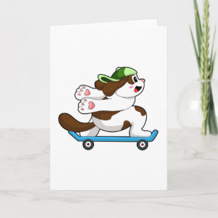 Tarjeta Perro como patinador con monopatín