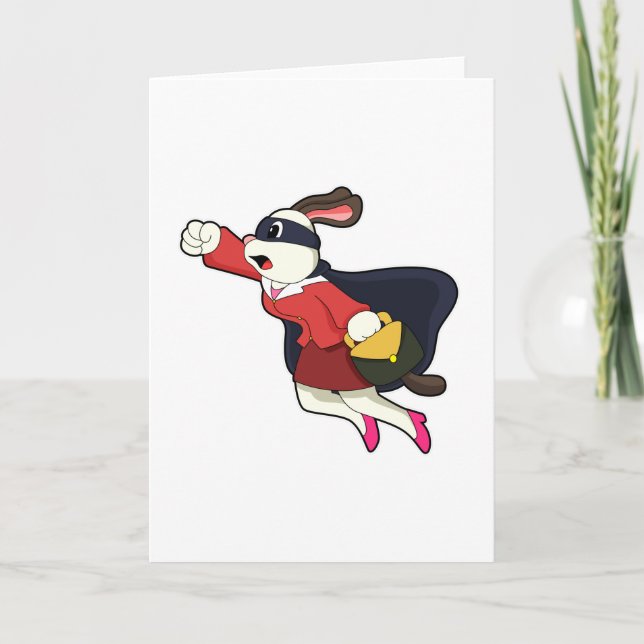 Tarjeta Perro como superhéroe secretario (Anverso)