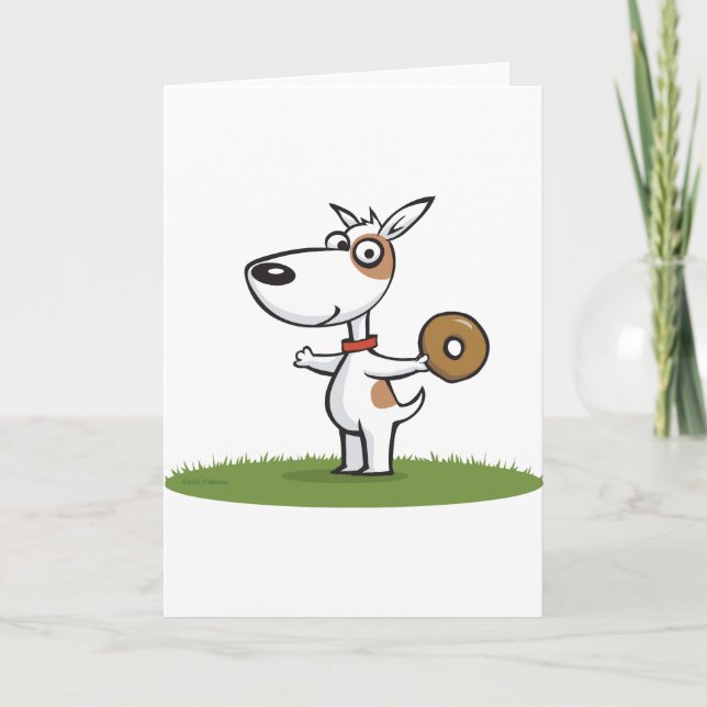 Tarjeta Perro con donut (Anverso)