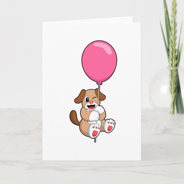 Tarjeta Perro con globo (Anverso)