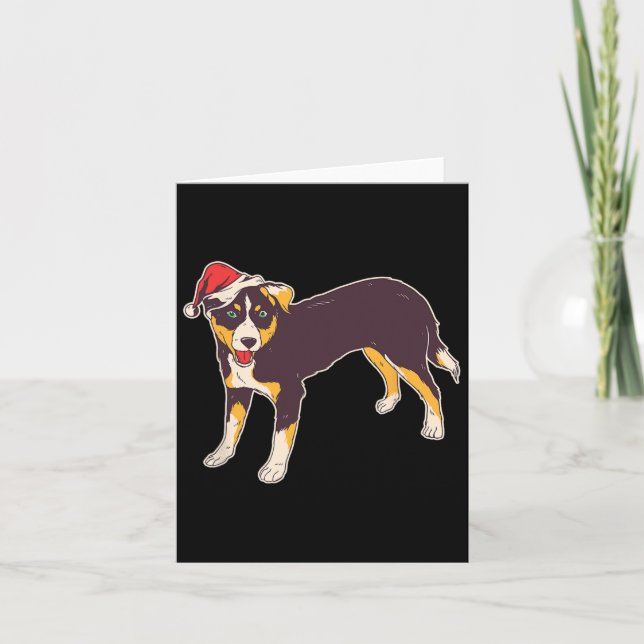 Tarjeta Perro con Sombrero Santa - Navidades divertidos (Anverso)