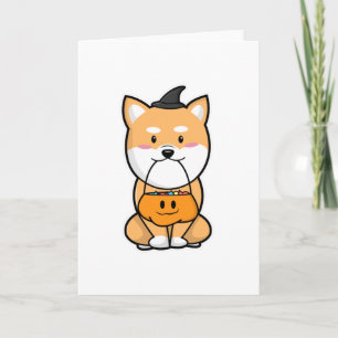 Tarjeta Perro con Truco o Trato