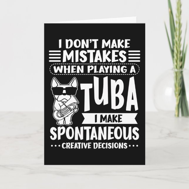 Tarjeta Perro con Tuba Tubista Tubista (Anverso)