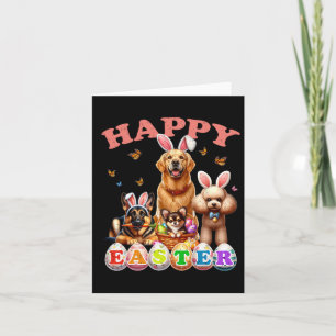 Tarjeta Perro conejito orejas Feliz Semana Santa Caza de H