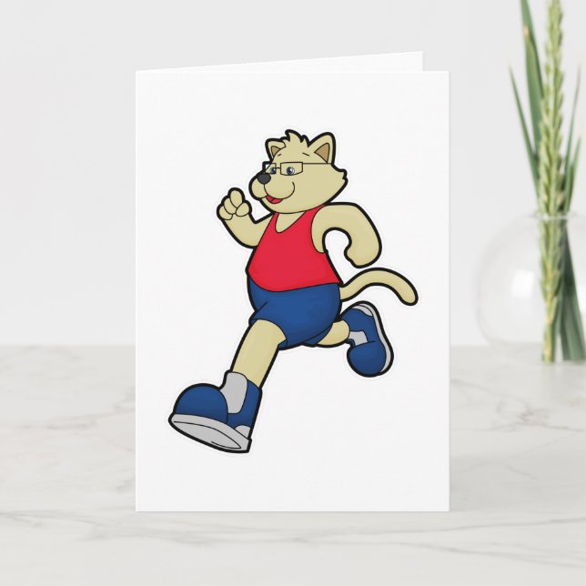 Tarjeta Perro corriendo con gafas (Anverso)